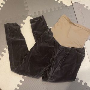 A Pea in the Pod Maternity gray velvet skinny jeans (size M)